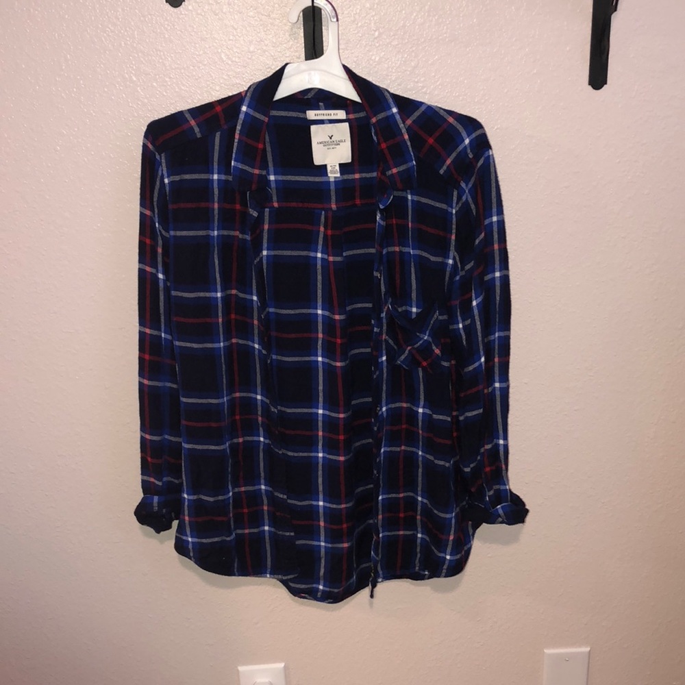 American Eagle Plaid Boyfriend Fit Flannel